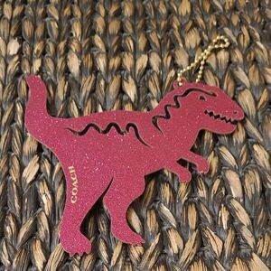 Coach Sparkly Pink Dinosaur Key Charm